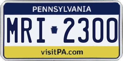 PA license plate MRI2300