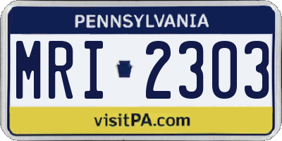 PA license plate MRI2303