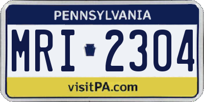 PA license plate MRI2304
