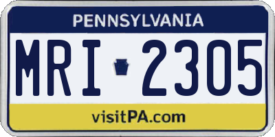 PA license plate MRI2305