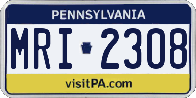 PA license plate MRI2308