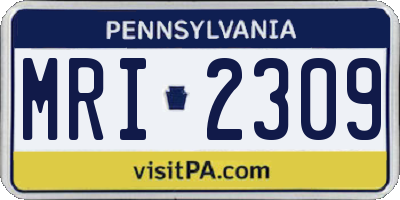 PA license plate MRI2309