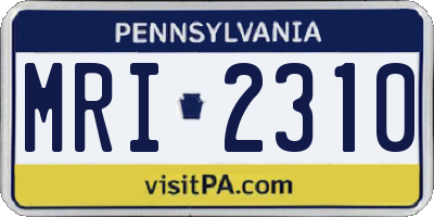 PA license plate MRI2310