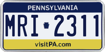 PA license plate MRI2311