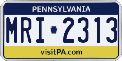 PA license plate MRI2313