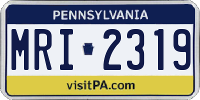 PA license plate MRI2319
