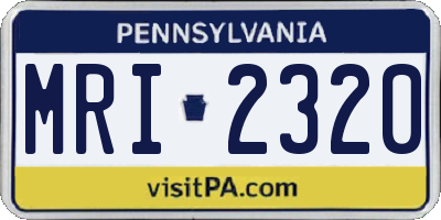 PA license plate MRI2320