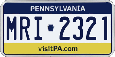 PA license plate MRI2321