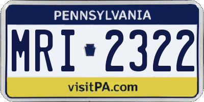 PA license plate MRI2322