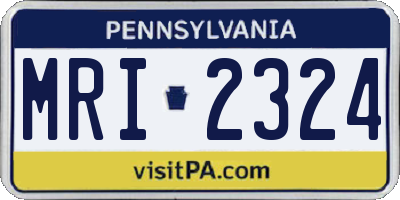 PA license plate MRI2324