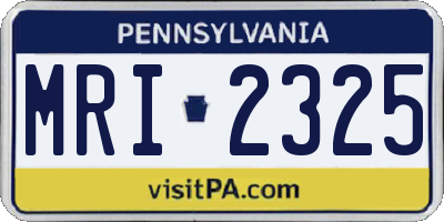 PA license plate MRI2325