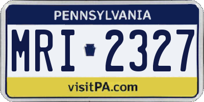 PA license plate MRI2327