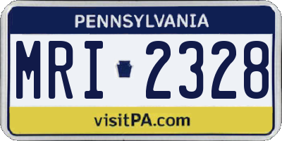 PA license plate MRI2328