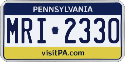PA license plate MRI2330