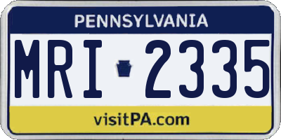 PA license plate MRI2335
