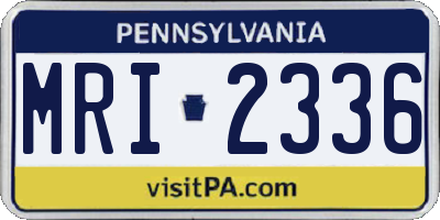 PA license plate MRI2336
