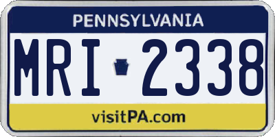 PA license plate MRI2338
