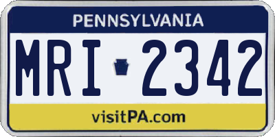PA license plate MRI2342