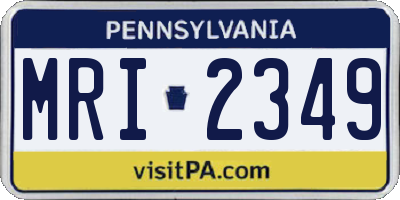 PA license plate MRI2349