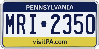 PA license plate MRI2350