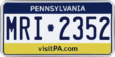 PA license plate MRI2352