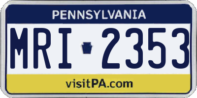 PA license plate MRI2353