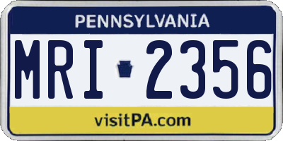 PA license plate MRI2356