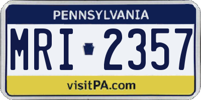 PA license plate MRI2357