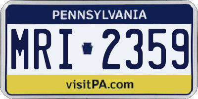 PA license plate MRI2359
