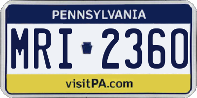 PA license plate MRI2360