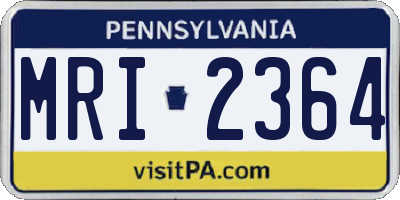 PA license plate MRI2364