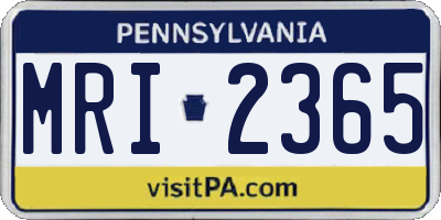 PA license plate MRI2365