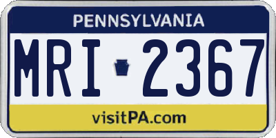 PA license plate MRI2367