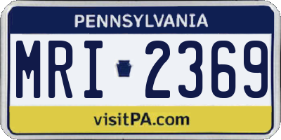 PA license plate MRI2369