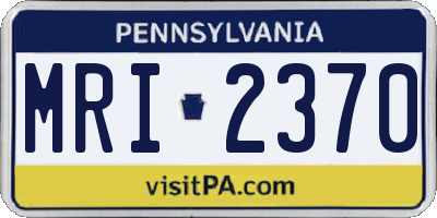 PA license plate MRI2370