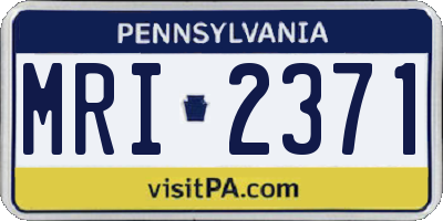 PA license plate MRI2371