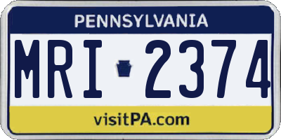 PA license plate MRI2374