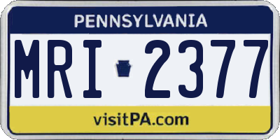 PA license plate MRI2377