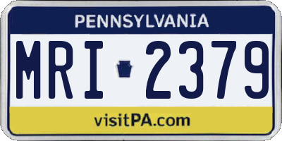PA license plate MRI2379