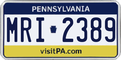 PA license plate MRI2389