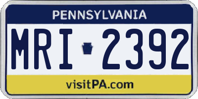 PA license plate MRI2392