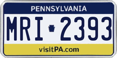 PA license plate MRI2393