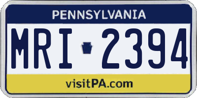 PA license plate MRI2394