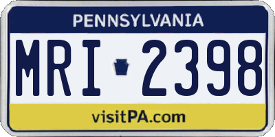 PA license plate MRI2398