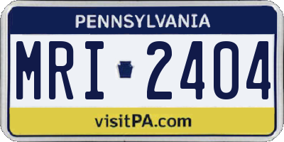 PA license plate MRI2404