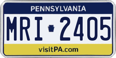 PA license plate MRI2405