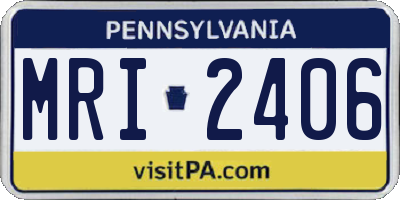 PA license plate MRI2406
