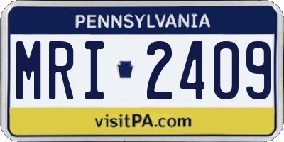 PA license plate MRI2409