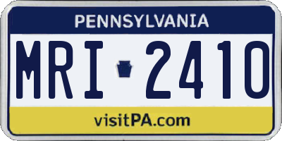 PA license plate MRI2410