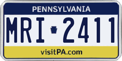 PA license plate MRI2411